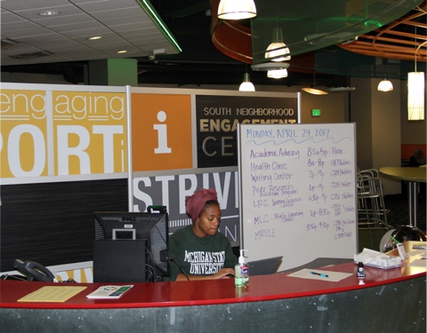 Student at a desk